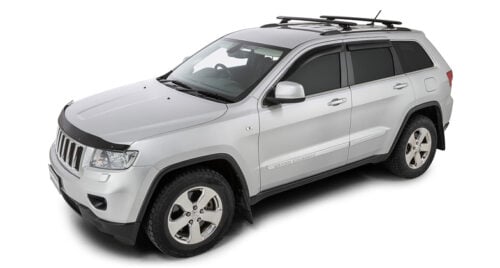 Jeep Grand Cherokee WK,WK2 with chrome roof rails 2011-2021 Rhino-Rack Vortex Black Racks (pr) (JA9545) - Image 2