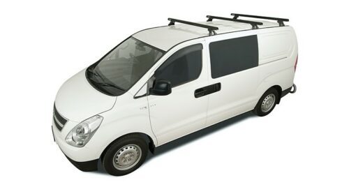 Hyundai  iLoad & Imax 2008 - Sept 2021 Rhino-Rack Commercial Black Roof Racks (3 bars) (JA0821) - Image 2