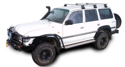 Toyota Land Cruiser 4dr 4WD 80 Series May 1990 - March 1998 Rhino-Rack Vortex Roof Racks Black (3 bar) (JA2691) - Image 3