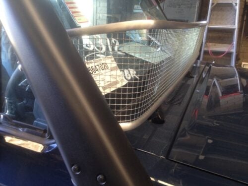Toyota 70-79 Series Landcruiser (with factory snorkel) Silver Windscreen Stone Guard - Image 2