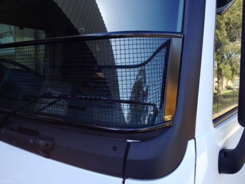 Mercedes Actros (with fuel efficiency flares) Black Windscreen Stone Protector - Image 4
