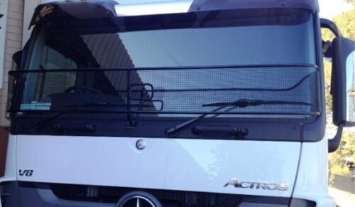 Mercedes Actros (with fuel efficiency flares) Black Windscreen Stone Protector - Image 3