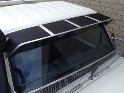 Toyota Landcruiser 70-79 Series (fitted with factory snorkel) Mesh Windscreen Sunvisor - Image 6