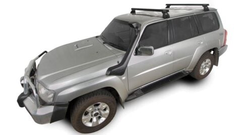 Nissan Patrol GU 4dr 4WD LWB 12/97-04/17 Rhino-Rack Black Commercial Roof Racks (pr) (JA0632) - Image 2