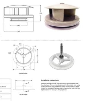 Work Van Rotating Roof Vent with Domed Top - Image 4