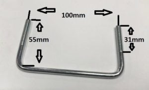 Roof Rack Basket U-Bolt Kit (55mm) with nyloc nuts (x4) - Image 2