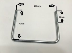 Roof Rack Basket U-Bolt kit (75mm) with nyloc nuts (x4) - Image 2