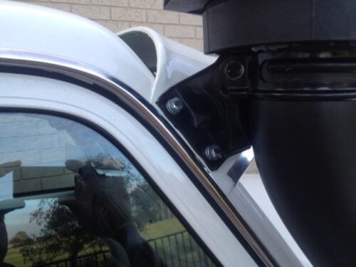 Solid windscreen sunvisor on a Toyota Land Cruiser