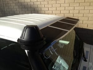 Toyota Landcruiser 70-79 Series (fitted with factory snorkel) Mesh Windscreen Sunvisor - Image 5
