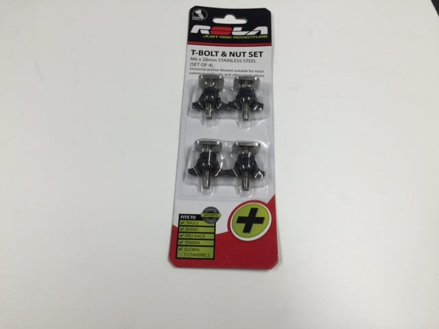 Rola RSLTN6SS4 T-bolt & nut set M6x28mm (4 pack)