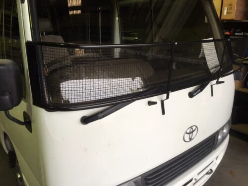 Toyota Coaster Bus 1993-2017 Black Windscreen Stone Protector - Image 3