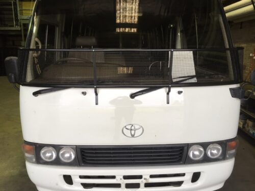 Toyota Coaster Bus 1993-2017 Black Windscreen Stone Protector - Image 2