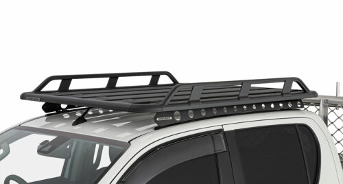 Image of a Toyota Hilux Dual Cab 10/15on with a Pioneer Tradie and Backbone - Roof Rack World