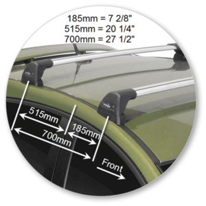 Holden Cruze JH 5dr Hatch 11/11on Yakima Permanent Flush Roof Racks (pr) Black (S24YB/K1020) - Image 5