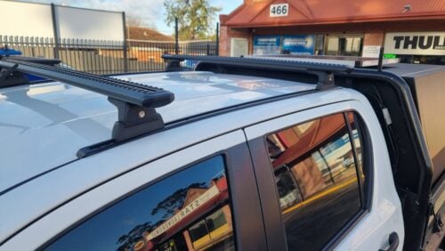 Toyota Hilux 10/2015 on Dual Cab RLT600 Trackmount Black 2 Bar Rhino-Rack - Image 6