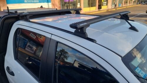 Toyota Hilux 10/2015 on Dual Cab RLT600 Trackmount Black 2 Bar Rhino-Rack - Image 2