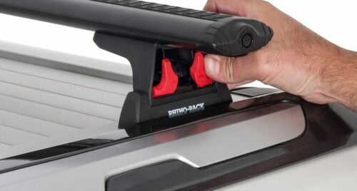 Ford Ranger Wildtrak 2012-June2022 Black Vortex Roof Racks fit in Factory Tracks on shutter (JA6218) - Image 7