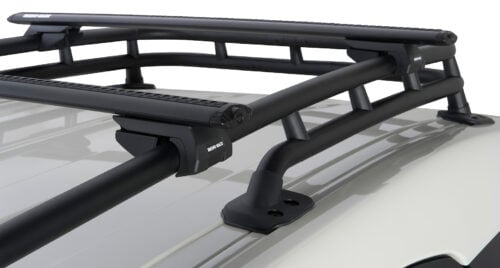Toyota FJ Cruiser 2dr SUV With Roof Rails 03/11on Rhino-Rack Vortex SX Black 2 Bar Roof Rack (JA1938) - Image 8