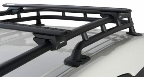 Toyota FJ Cruiser 2dr SUV With Roof Rails 03/11on Rhino-Rack Vortex SX Black 2 Bar Roof Rack (JA1938) - Image 3