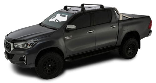 Toyota Hilux 4dr Ute Double Cab 10/15on Rhino-Rack Vortex Flush Black 2 Bar Roof Rack (pr) (RV0657B) - Image 3