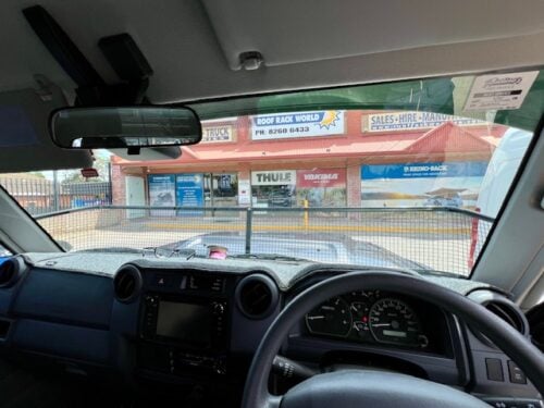 Toyota 70-79 Series Landcruiser (with factory snorkel) Black Windscreen Stone Guard - Image 16