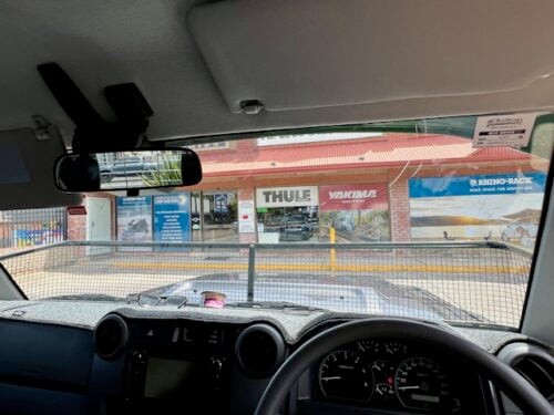 Toyota 70-79 Series Landcruiser (with factory snorkel) Black Windscreen Stone Guard - Image 17