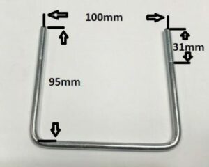 Roof Rack Basket U-Bolt kit (95mm) with nyloc nuts (x6) - Image 5