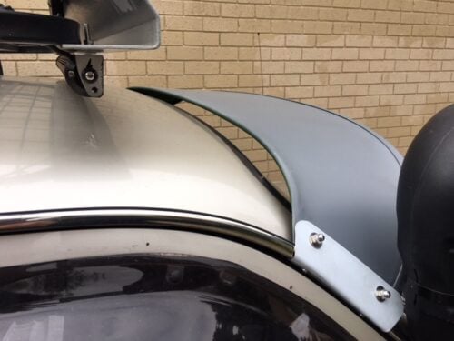 Solid windscreen sunvisor on a Toyota Land Cruiser 80 Series