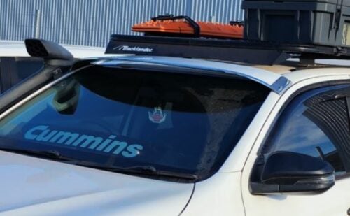Solid windscreen sunvisor on a Toyota Hilux 2015