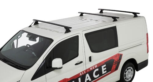 Toyota Hiace LWB Gen6 2019on Rhino-Rack Black Vortex Roof racks (3 Bars) (JB1601) - Image 4