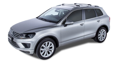 Volkswagen Touareg 7P 5dr SUV W/ Roof Rails 07/11-12/18 Rhino-Rack Vortex StealthBar Roof Racks (pr) (JA7950) - Image 2