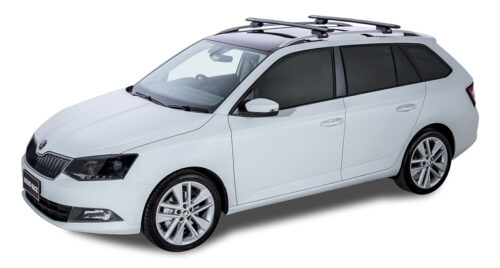 Skoda Fabia 4dr Wagon With Roof Rails 07/15on Rhino-Rack Black Vortex Roof Racks (pr) (JA1942) - Image 2