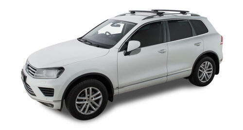 Volkswagen Touareg 7P 5dr SUV With Roof Rails 07/11-12/18 Rhino-Rack Black Vortex Roof Racks (pr) (JA2270) - Image 2