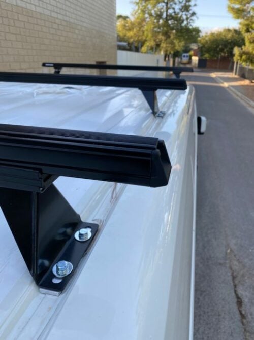 Toyota Hiace LWB/SLWB Gen6 2019on Rhino-Rack Heavy Duty Bars with Steel Legs (3 Bars) - Image 3