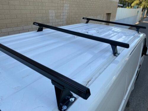 Toyota Hiace LWB/SLWB Gen6 2019on Rhino-Rack Heavy Duty Bars with Steel Legs (3 Bars) - Image 4