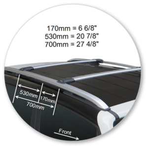 Jeep Renegade BU 4dr SUV With Roof Rails 07/15on Yakima Rail Bar Roof Racks (pr) Black (S46YB) - Image 7
