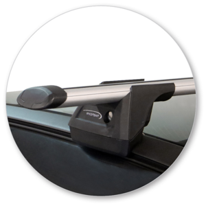 Subaru Crosstrek 2023on with roof rails Yakima Silver Thru Bars (2) (S17Y/K328) - Image 3