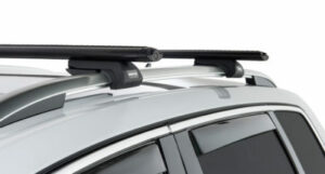 MG GS SUV with Roof Rails Jan 2017 onwards Rhino-Rack Black Roof Racks (pr) (JA2270) - Image 4