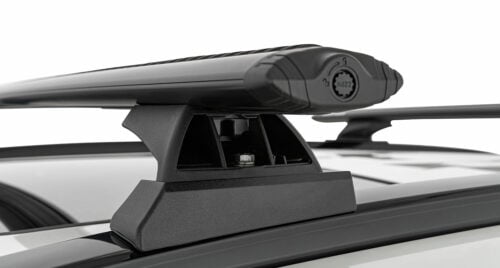 Toyota Rav4 (with factory rails) 05/2019on Flush Rails Rhino-Rack Black Vortex Roof Racks (JB1676) - Image 2