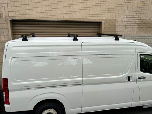 Toyota Hiace SLWB Gen6 06/2019on Rhino-Rack Black Roof racks (3 Bar) (JC-01311) - Image 7