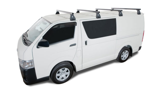 Toyota Hiace LWB 03/05-05/19 Rhino-Rack Commercial Black Roof Racks (4 ...