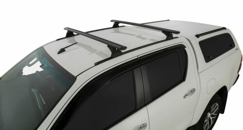 Toyota Hilux Oct 2015 on Dual Cab RCH Trackmount Black 2 Bar Rhino-Rack (JB0950) - Image 3