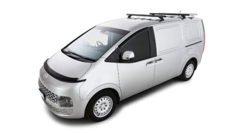 Hyundai Staria Load Rhino-Rack Heavy Duty Roof Racks Black (2 bars) (JC-01501) - Image 2