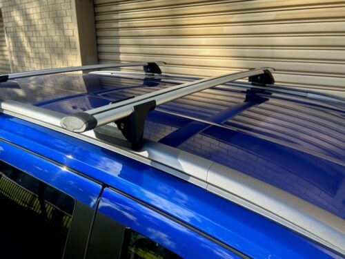 Isuzu Mux Gen2 2021on (with roof rails) Silver Thru Bar Yakima (pr) - Roof Rack World