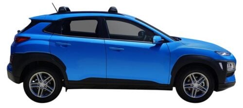 Hyundai Kona 2017-June 2023 (with pockets in roof rails) Yakima Black Flush Bar Roof Racks (pr) (S24YB/K892) - Image 2