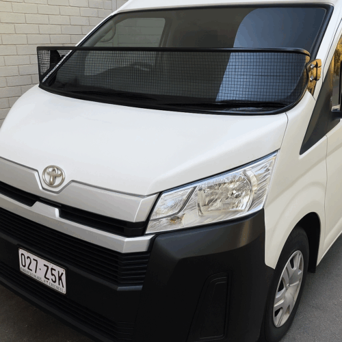 Toyota Hiace - May 2019 onwards LWB and SLWB Black Windscreen Stoneguard - Image 1