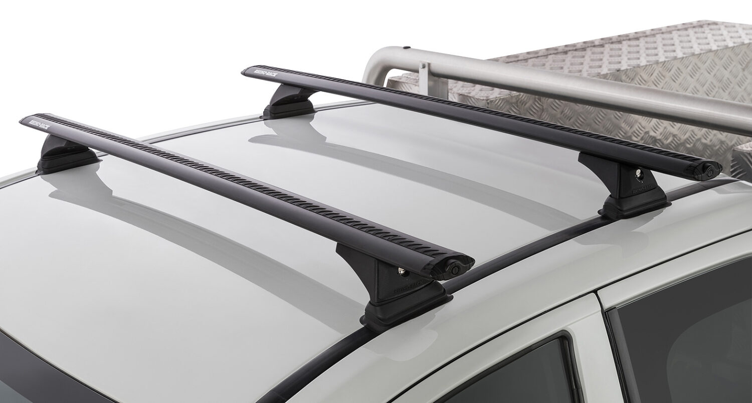 Mitsubishi Triton MQ/MR 2dr Extra Cab 2015 to Jan2024 RhinoRack Black Vortex Roof Racks (pr