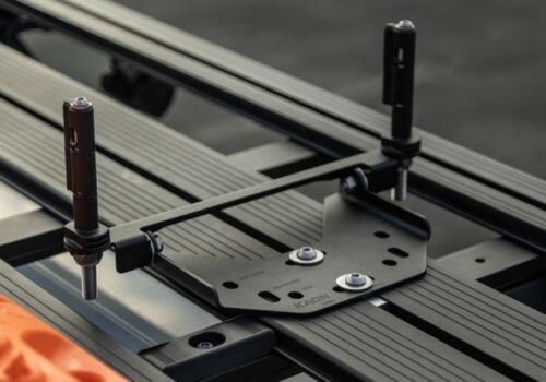 Close up of Kaon Folding MaxTrax Mounts (30mm high)