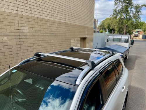 Ford Everest Next Gen Oct 2022on (with raised rails) Yakima Black flush Roof Racks (S27YB/K328) - Image 6