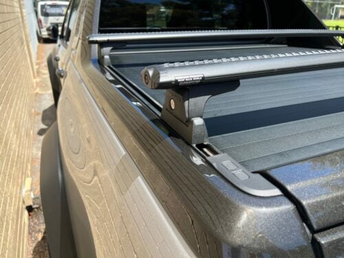 Toyota Hilux Rogue Dual Cab Rear Tub Rhino Rack Black Vortex Bars (2) (RLT600/VA150B) - Image 4
